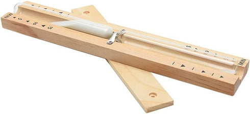 Sauna Hourglass Sand Timer, Beech Wood 15 Minutes Accurate Hour-Glass, Rotating Wooden Hour Glass (White Sand)