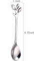 AnSaw Elegant Silver Leaf Coffee Spoons - 10-Piece Mini Stainless Steel Espresso & Dessert Tea Spoons, 4.7"