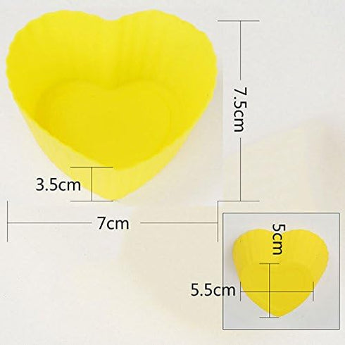 Heart Silicone Baking Cups, Heart Molds Love Cupcake Liners Large Resusable Muffin Cups, 30 Packs(Rainbow Colors) by Z ZICOME