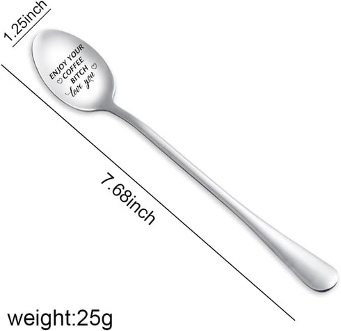 Coffee Spoon Gifts for Husband Wife - Birthday Gift for Bf, Girlfriend, Bestie, Enjoy Your Coffee Love You Spoon