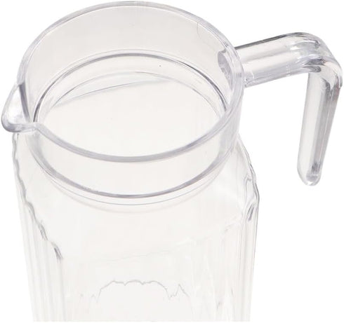 600ML Acrylic Pitcher, Transparent Juice Bottle Striped Water Ice Cold Juice Jug with Lid and Handle Cold Water Kettles for Juice Tea Water Milk Sangria Lemonade by GUEDKIKL
