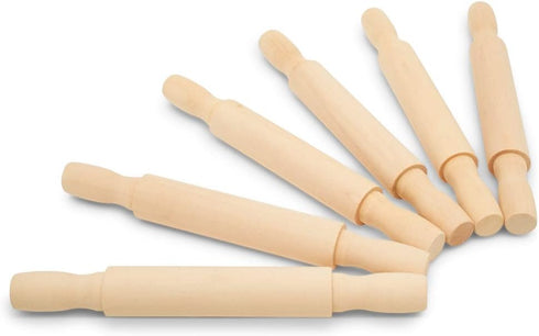 Wooden Mini Rolling Pin, 7 Inches Long, Pack of 50, Perfect for