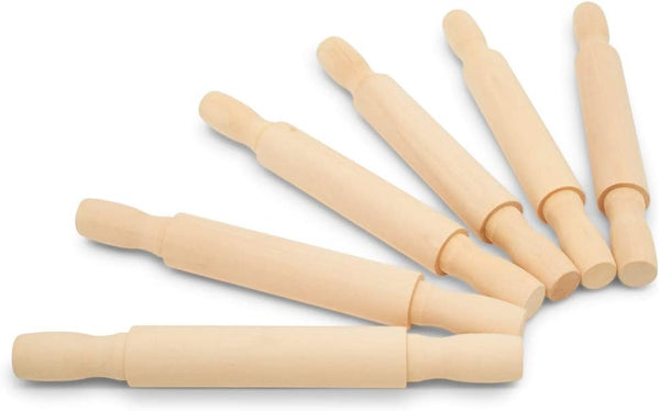 Wooden Mini Rolling Pin, 7 Inches Long, Pack of 50, Perfect for