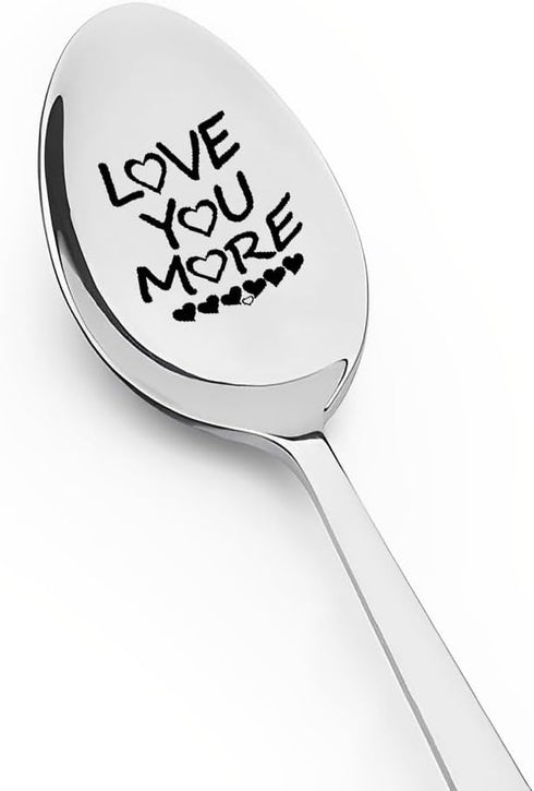 Love You More Spoon Gifts for Him, Her, Anniversary, Birthday Gifts for Couples, Tea Coffee Spoons