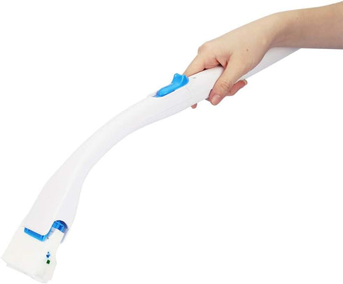 Toilet Brush with Long Handle, Cotton Toilet Scrubber Wand and Replaceable Detergent Head for Home Bathroom Cleaning