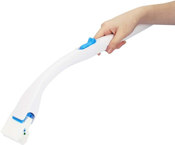 Toilet Brush with Long Handle, Cotton Toilet Scrubber Wand and Replaceable Detergent Head for Home Bathroom Cleaning