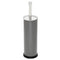 Home Basics Toilet Brush with Swirl Canister, Grey | Neutral Color | Sturdy Base | Embossed Design