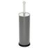 Home Basics Toilet Brush with Swirl Canister, Grey | Neutral Color | Sturdy Base | Embossed Design