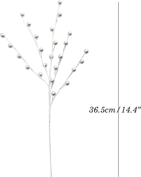 Kunjocy 10 Pack 14.4" (10, Holly Berry Stem Picks, Decorative Wire Berries Twig Stem Artificial Sprays for Christmas