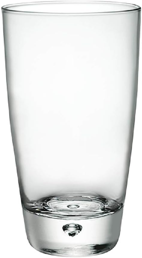 Bormioli Rocco Luna Set Of 4 Cooler Glasses, 15.25 Oz. Clear Crystal Glassware, Dishwasher Safe, Made In Italy