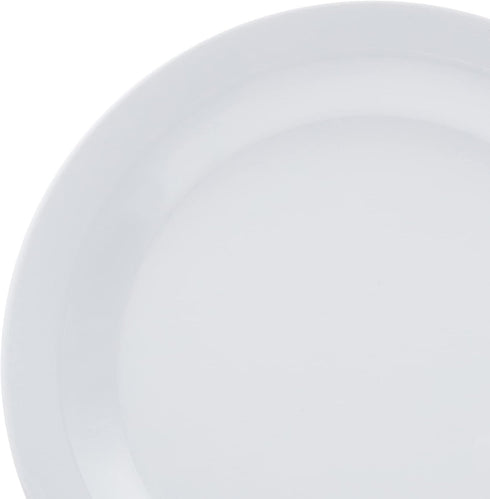 Amazon Basics Melamine (Plastic) Plate, 6 Piece Set, 10.5 in, White (Previously AmazonCommercial)