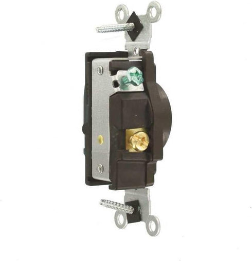 Leviton 20-Amp, 250-Volt, Commercial Grade, Narrow Body Single Receptacle, Straight Blade, Grounding, Side Wired, 5821,