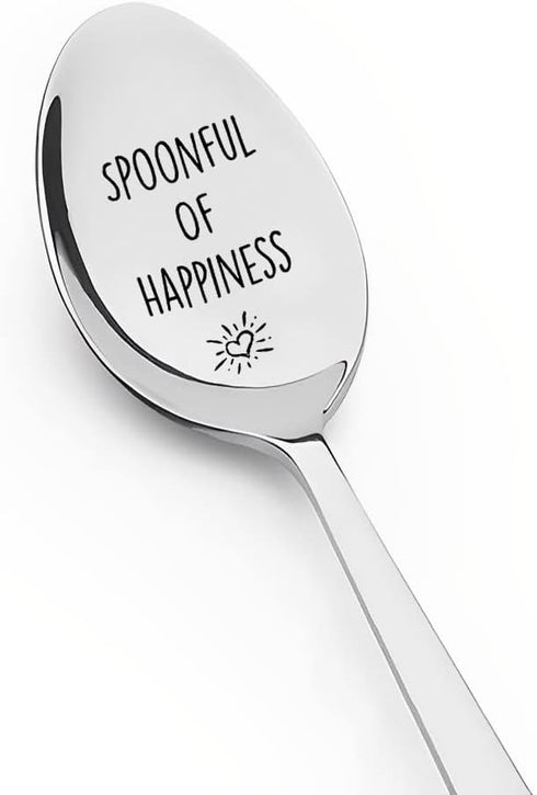 Best Friends Spoon Gifts for Women Men, BFF Birthday Gift for Mom Dad Daughter Son, Spoonful of Happiness for Coffee