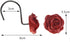 12 PCS Decorative Anti Rust Shower Curtain Hooks, Rose Design Shower Curtain Rings (RED)