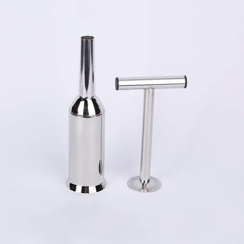 Stainless Steel Sausage Stuffer Tubes Filler Meat Filling Funnel Stuffer Tools, 28cm