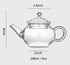 123Arts Small Tea Pot, Glass Teapot with Infuser, Tea Kettle for Loose Tea with Lid, 8 Oz