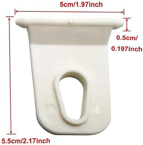 5 Pcs White Awning Clothes Hook for RV Caravan Camper, Organizer Rack Hanger for Outdoor Car Tools