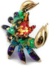 Tiny 2?" Multicolor Gold Sea Crab Figurine, Miniature Hand Blown Painted Glass, Cute Colorful Collectible
