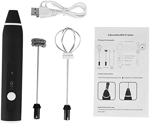 Electric Milk Frother Drink Stirrer Tools, Automatic Egg Beater USB Charging Mixer with 3 Settings for Coffee