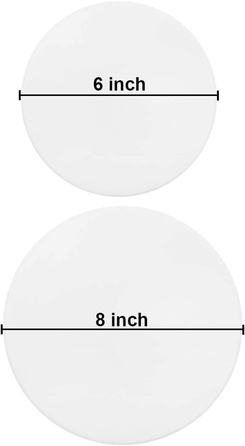 Ergonflow 100 Sheets Parchment Paper Rounds - 6" and 8" Diameter Non-Stick Cake Pan Liner Circles