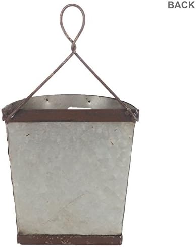 Galvanized Metal Slotted Vented Tin Olive Bucket Wall Pocket with Hanger for Plants - Hobby Lobby