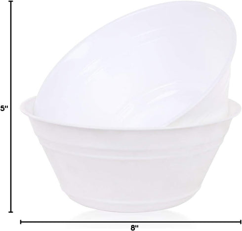 Mintra Home Snack Bowls, Large 2pk (4L), White