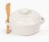 CYPRESS SUNRISE 5 Brie Baker with Lid and Spreader - White Ceramic Baking Dish for Cheese, Baked Brie, Fondue, Dip