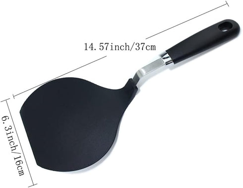 TENTA Kitchen Grip-EZ Premium Chef Series Round Flexible Large Spatula - Heat Resistant, Black