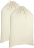 Cotton Craft 2 Pack Extra Large 100% Cotton Canvas Heavy Duty Laundry Bags - Natural Cotton, 28"x36"