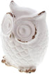 Distressed White Owl Figurine, 4.62x4.75x6.5"