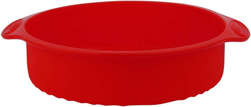 11.42 Inch Silicone Cake Molds, Quick Release Baking Pan for Layer Cakes and Cheese Cakes, Red