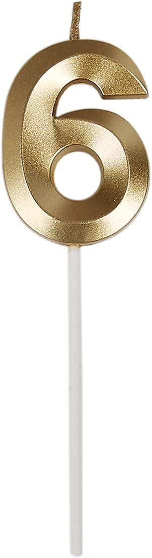 Bailym 60th Birthday Candles, Gold Number 60 Cake Topper for Birthday Decorations Party