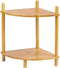 2-Tier Expandable Bamboo Corner Shelf Stand,Corner Bookshelf, Display Storage Shelves with Open