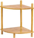 2-Tier Expandable Bamboo Corner Shelf Stand,Corner Bookshelf, Display Storage Shelves with Open