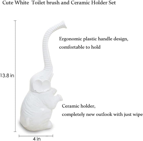 AORTULL Set,Modern Toilet Brush and Holder Ceramic Toilet Bowl Brush Holder,Cute Bathroom Decor, Non-Scratch Bristles