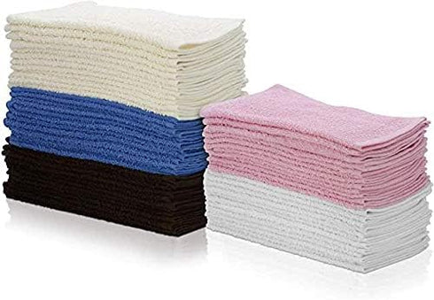 12"x12" (50 Pack) Commercial Simpli-Magic Cotton Wash Cloths Highly Absorbent Soft Towels Terry Washcloth for Face