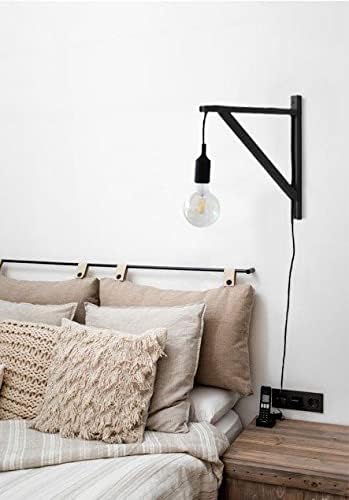 12 Inch Set 2 PRIADE Wall Mounted Wood Bracket for Hanging Sconce Pendant Lamp Kits, Planters, Lanterns, Wind Chimes