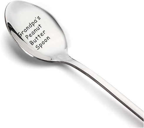 Gifts Spoons for Grandpa - Peanut Butter Spoon for Grandfather, Perfect Gift for Father's Day and Birthdays
