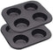 4 Cup Muffin Pan, 2 Pcs, 8.5 X 7.48 Inch, Air Fryer Small Oven Cupcake Baking Pan, Non-Stick Bakeware