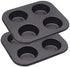 4 Cup Muffin Pan, 2 Pcs, 8.5 X 7.48 Inch, Air Fryer Small Oven Cupcake Baking Pan, Non-Stick Bakeware