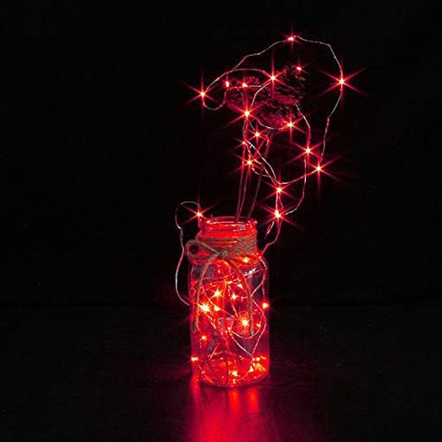 YKB 6 Pack Red LED Fairy String Lights with 20 Mini LEDs on 6.6FT/2M Copper Wire for Holiday Wedding Decorations