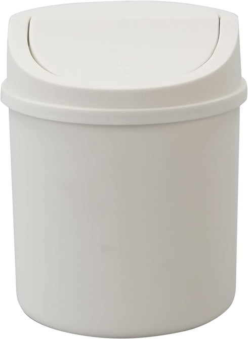 0.5 Gallon Plastic Tiny Trash Can with Swing Lid - Mini Desktop Waste Can, White
