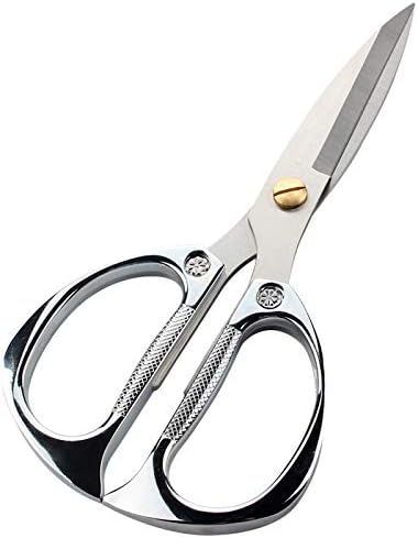 Heavy Duty Stainless Steel Multi-purpose Kitchen Shears Scissors (Silver) with Strong Straight Edge Snips