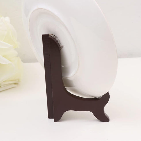 PRETYZOOM 3pcs Wooden Plate Stands for Display: 5 Inches Easel Display Holder, Table Top Easels for Photos
