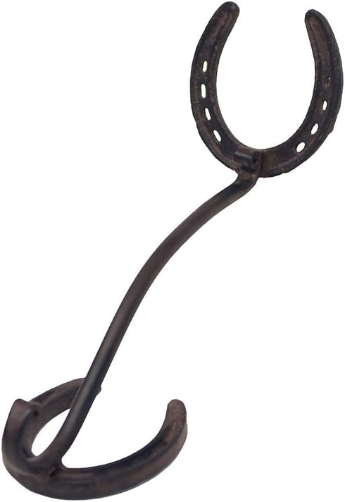 Treasure Gurus Cast Iron Horseshoe Cowboy Hat Rack, Rustic Western Wall Hook Coat Hanger