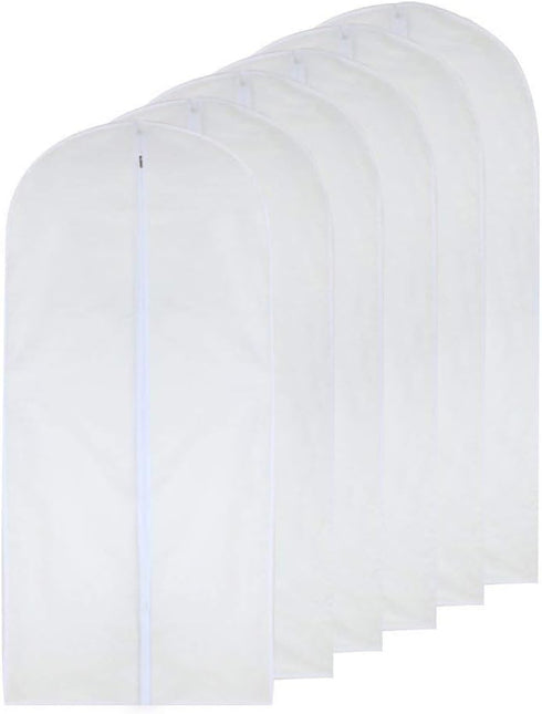 Garment Bag Clear 24'' x 48'' Long Suit Dust Cover for Dance Dress Clothes, Pack of 6