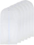 Garment Bag Clear 24'' x 48'' Long Suit Dust Cover for Dance Dress Clothes, Pack of 6