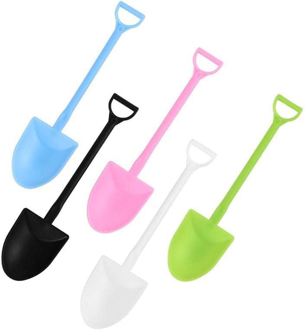 50PCS Assorted Color Plastic Disposable Mini Ice Cream Dessert Spoon Shovels for Family or Party