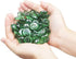 YIYA Green Flat Marble Decorative Beads, Glass Gems for Home Decoration, Vase Filler, Fish Tank Bottom Decoration