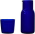 Tiktalk Bedside Water Carafe Set Glass Mouthwash Bottle Decorative for Bathroom, 19oz/550ml(Blue)
